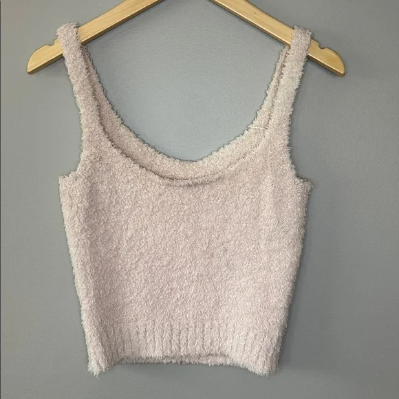 NWT SKIMS Cozy Knit Tank Cropped Camisole Size S/M Small/Medium. Pale Pink - Picture 5 of 7